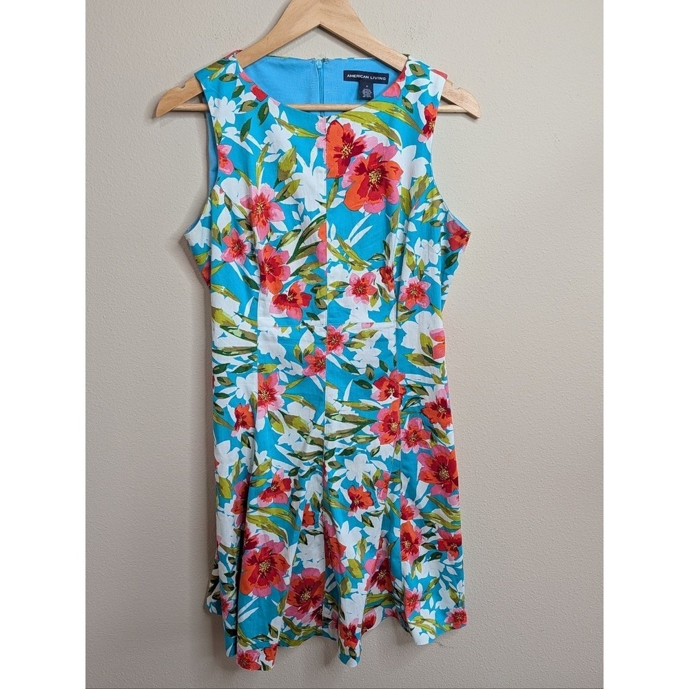 American Living Ralph Lauren Size 12 Tropical Floral Fit & Flare Dress
